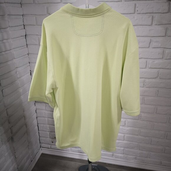 Tommy Bahama Men's Size Large Tall Lime Green Straight Fit Sailfish Logo Polo - Picture 2 of 8